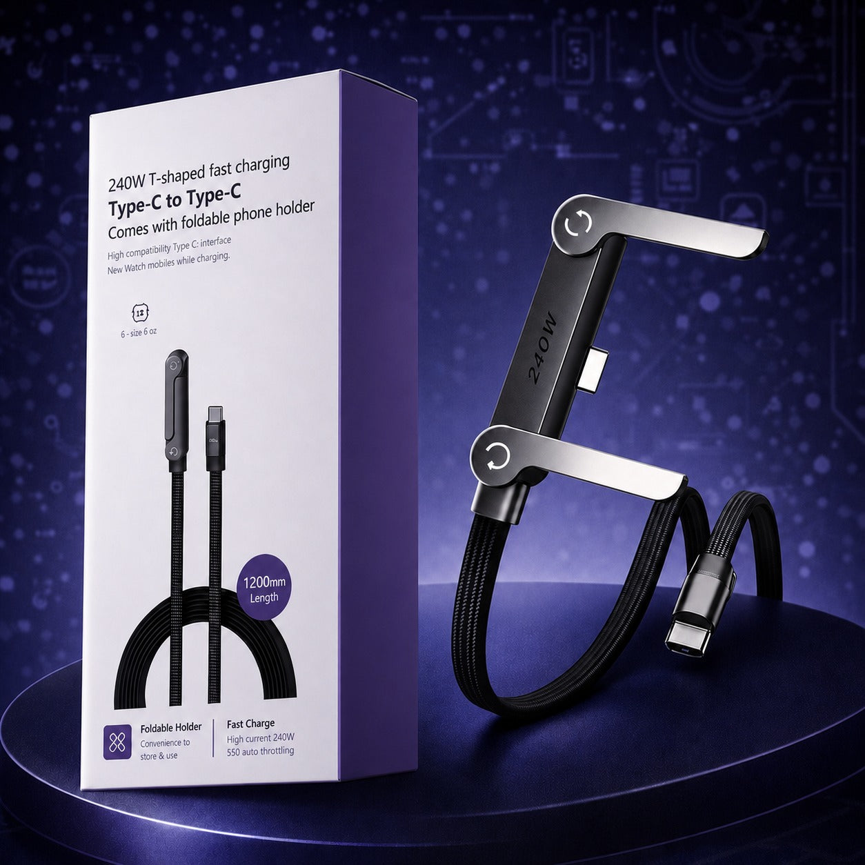 T- Shaped C-to-C Fast Charging Cable